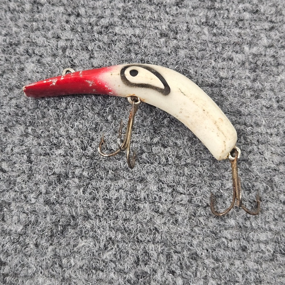 Lazy Ike Fishing Lure Unisex‎ Size 3 Red White Vintage Hard Bait Crankbait